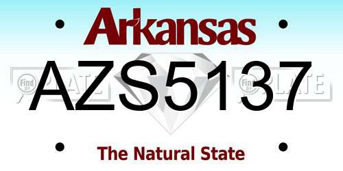 AZS5137 Arkansas License Plate