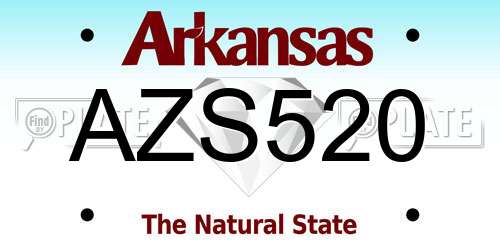 AZS520 Arkansas License Plate