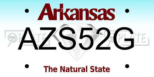 AZS52G Arkansas License Plate