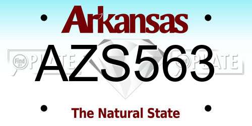 AZS563 Arkansas License Plate