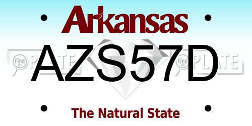 AZS57D Arkansas License Plate