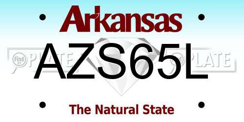 AZS65L Arkansas License Plate