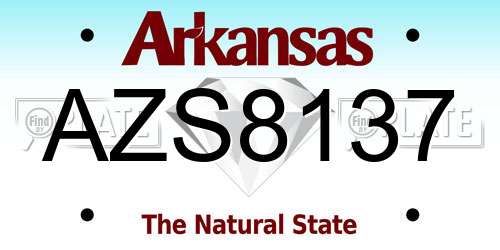 AZS8137 Arkansas License Plate