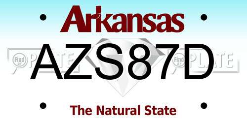 AZS87D Arkansas License Plate