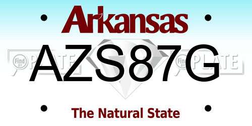 AZS87G Arkansas License Plate