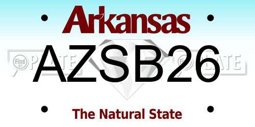 AZSB26 Arkansas License Plate