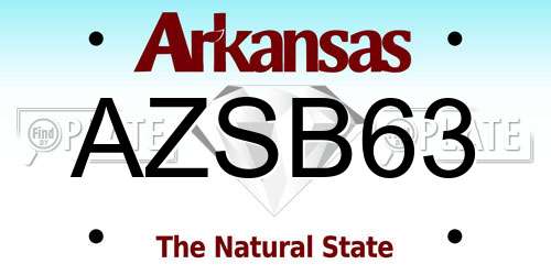 AZSB63 Arkansas License Plate