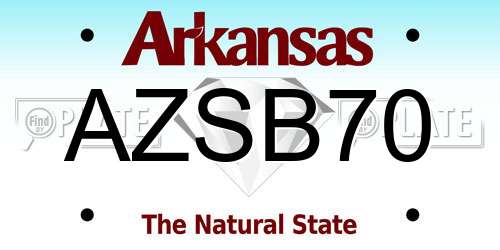 AZSB70 Arkansas License Plate