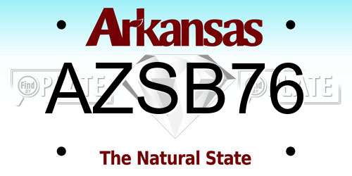 AZSB76 Arkansas License Plate