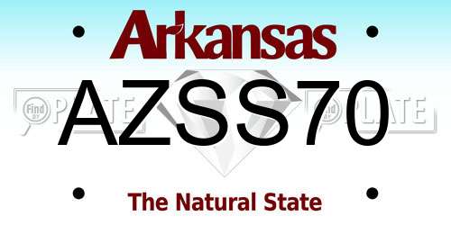 AZSS70 Arkansas License Plate