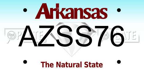 AZSS76 Arkansas License Plate