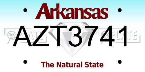 AZT3741 Arkansas License Plate