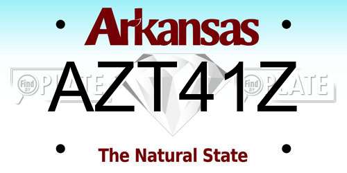 AZT41Z Arkansas License Plate