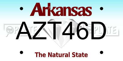 AZT46D Arkansas License Plate