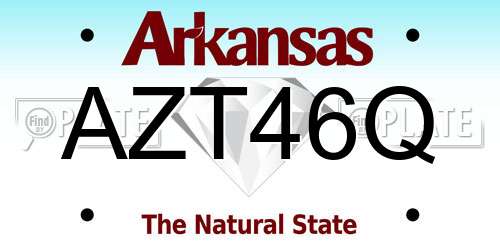 AZT46Q Arkansas License Plate
