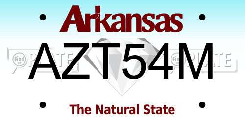 AZT54M Arkansas License Plate