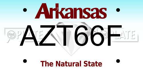 AZT66F Arkansas License Plate