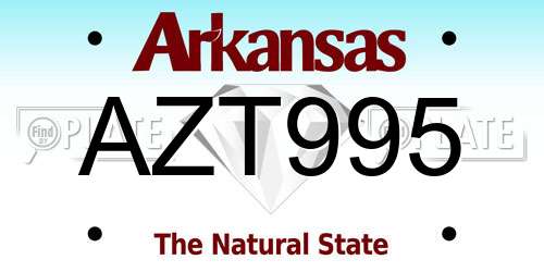 AZT995 Arkansas License Plate