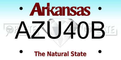 AZU40B Arkansas License Plate