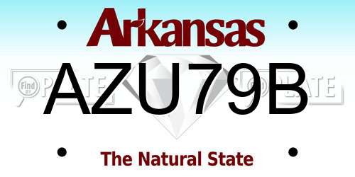 AZU79B Arkansas License Plate