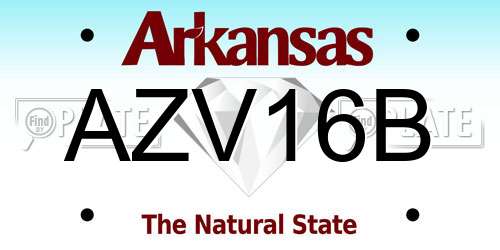 AZV16B Arkansas License Plate