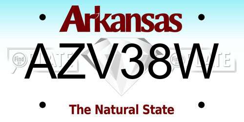 AZV38W Arkansas License Plate