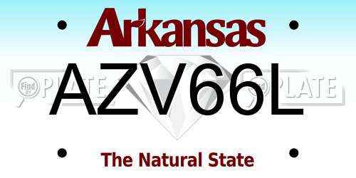 AZV66L Arkansas License Plate