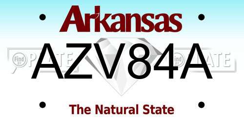 AZV84A Arkansas License Plate