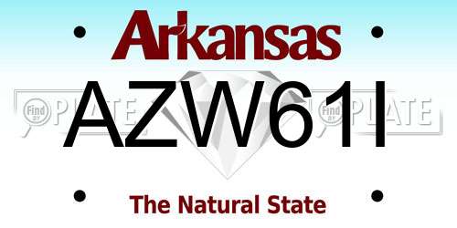 AZW61I Arkansas License Plate