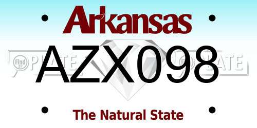 AZX098 Arkansas License Plate