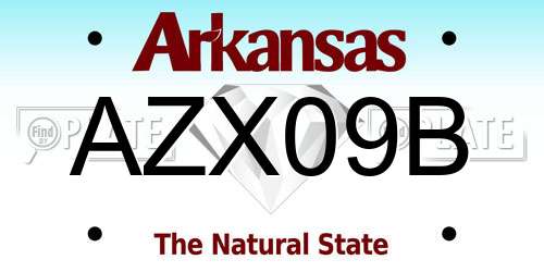 AZX09B Arkansas License Plate