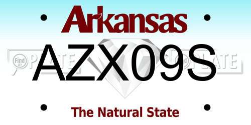 AZX09S Arkansas License Plate