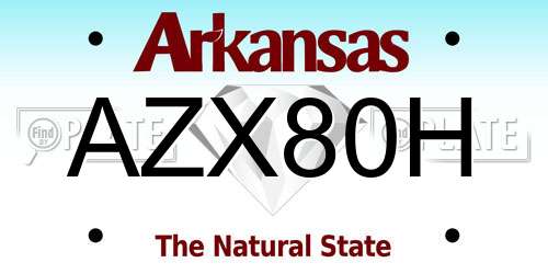 AZX80H Arkansas License Plate