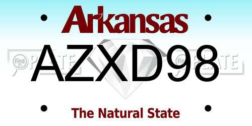 AZXD98 Arkansas License Plate
