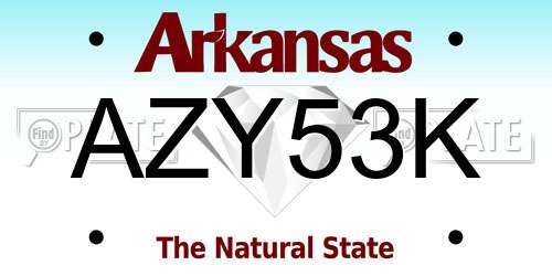 AZY53K Arkansas License Plate