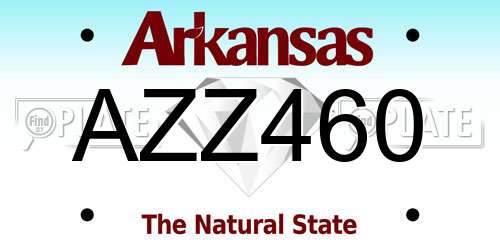 AZZ460 Arkansas License Plate