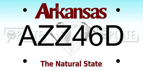 AZZ46D Arkansas License Plate