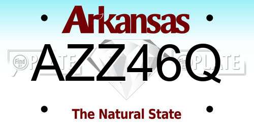 AZZ46Q Arkansas License Plate