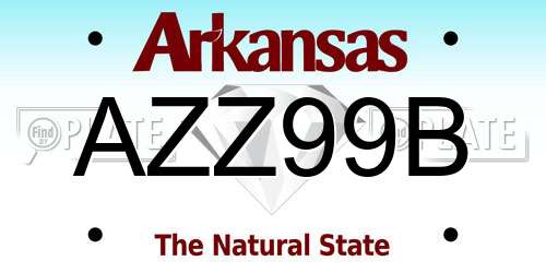 AZZ99B Arkansas License Plate