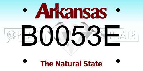 B0053E Arkansas License Plate
