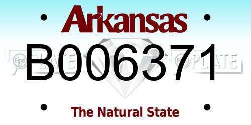 B006371 Arkansas License Plate