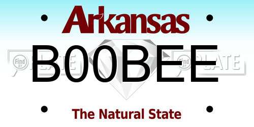 B00BEE Arkansas License Plate