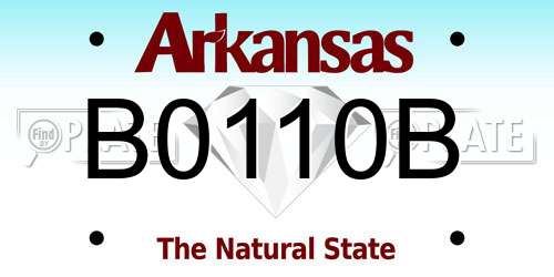 B0110B Arkansas License Plate