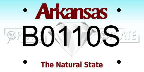 B0110S Arkansas License Plate