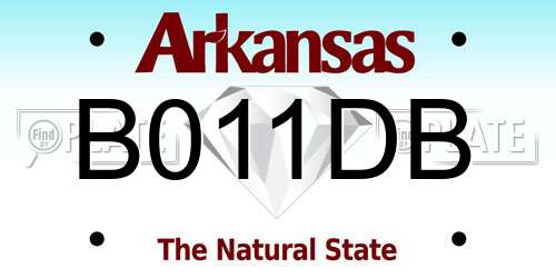 B011DB Arkansas License Plate