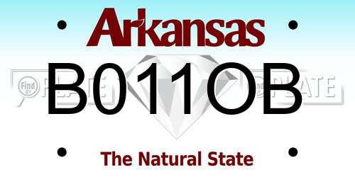 B011OB Arkansas License Plate