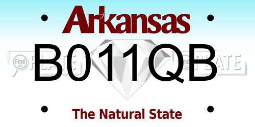 B011QB Arkansas License Plate