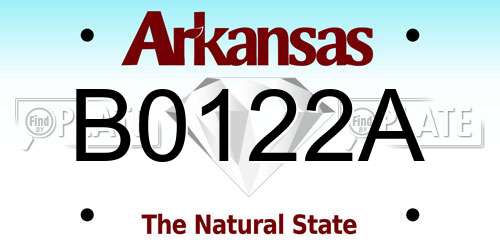 B0122A Arkansas License Plate