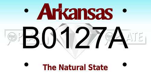 B0127A Arkansas License Plate