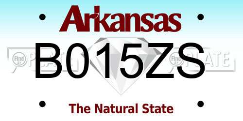 B015ZS Arkansas License Plate